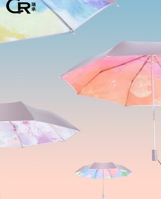 Dù che nắng hai lớp chống nắng ô dù chống tia cực tím che nắng mưa công dụng kép ô che nắng titan bạc nữ ô gấp ngoài trời