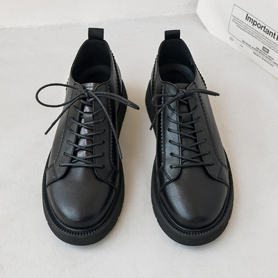 Giày da nam bình thường phong cách mới nhẹ nhàng quen thuộc của nam giới phiên bản Hàn Quốc xu hướng màu đen công sở thoáng khí mềm mại đáy giày tăng chiều cao cho nam giới