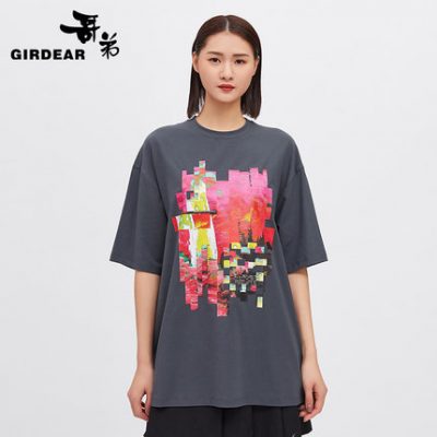 [Cùng phong cách trong trung tâm thương mại] Áo thun nữ in hình mùa xuân mới của Brother and brother hàng đầu 1300365