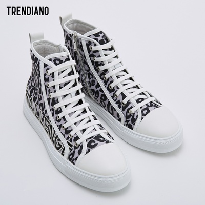 TRENDIANO thủy triều thương hiệu mùa thu nam thêu chữ ren-up giày bệt giày cao gót