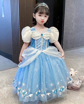 Váy đầm công chúa Aisha Váy đầm mùa hè Cô bé lọ lem Aisha mùa xuân và mùa thu trẻ em cô gái váy sinh nhật