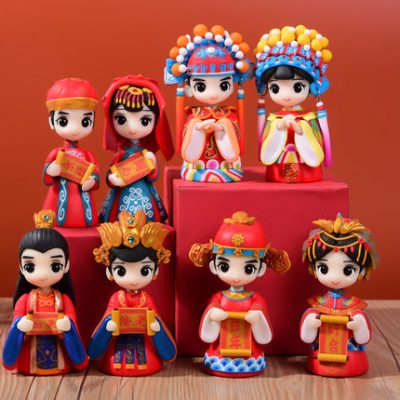 Trang phục sáng tạo cặp đôi búp bê trang trí phòng khách nhà mới cưới trang trí quầy để gửi quà cưới cho cặp đôi mới cưới