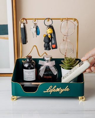 Ánh sáng sang trọng lối vào chìa khóa lưu trữ trang trí phòng khách bàn cà phê khay sáng tạo nhà trang trí máy tính để bàn quà tặng tân gia