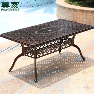 Bàn ghế nhôm đúc Châu Âu bàn đơn sân vườn giải trí bàn ăn đồng quê Mỹ bàn ghế ngoài trời sắt rèn