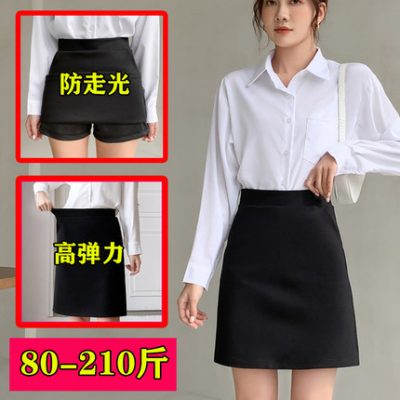 Kích thước lớn chuyên nghiệp váy váy của phụ nữ mùa hè chống chạy váy ngắn A-line váy chất béo mm phù hợp với váy màu đen váy công cụ mùa xuân