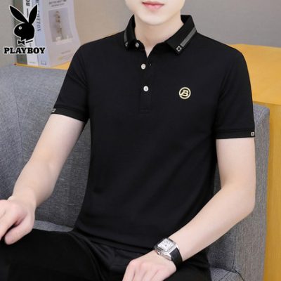 Playboy ngắn tay áo thun nam mùa xuân và mùa hè mới áo thun giản dị ve áo công sở Polo áo sơ mi nam nửa tay