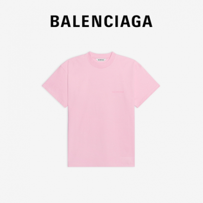 BALENCIAGA Thương hiệu Balenciaga dành cho phụ nữ In cotton Crew Thời trang Áo phông ngắn tay giản dị