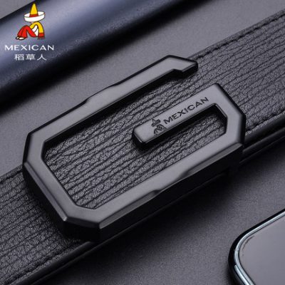 Bù nhìn thắt lưng nam da trơn mặt khóa thanh niên thắt lưng da nguyên chất Khóa G phiên bản Hàn Quốc khóa quần nam thắt lưng thủy triều