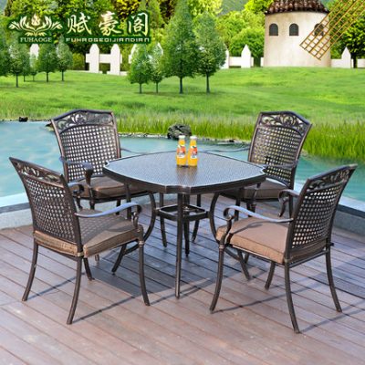 Bàn ghế ngoài trời kết hợp bộ ngũ sự bàn ghế nhôm đúc bàn ghế thư giãn sân vườn ngoài trời ban công bàn ghế