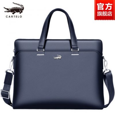 Crocodile Men's Briefcase Da Máy tính Thông thường Túi nam Luật sư Da Doanh nghiệp Một vai Túi Messenger của Nam