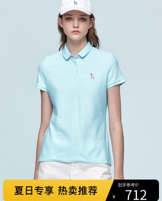 Hazzys Haggis thể thao áo thun polo ngắn tay của phụ nữ xu hướng mùa hè mới Áo phông họa tiết áo phông kiểu Anh