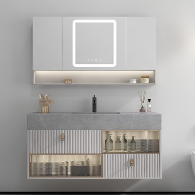 Slate một bồn tắm tủ kết hợp phòng tắm tối giản hiện đại bồn rửa trang điểm bồn rửa mặt trong sáng sang trọng