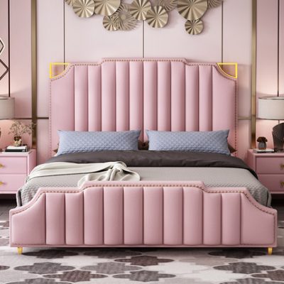 Tech Cloth Giường trẻ em Bé gái Giường công chúa 1,5m Bé trai Giường đơn Phòng ngủ Phòng trẻ em Bộ kết hợp đồ nội thất