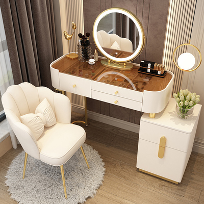 Bàn trang điểm sang trọng nhẹ phòng ngủ tối giản hiện đại 2022 chung cư nhỏ mới bàn trang điểm tích hợp tủ đựng gương tích hợp cao cấp