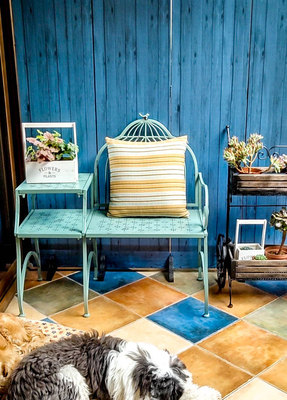 Mỹ đồng quê retro sắt rèn với bàn bên công viên băng ghế ngoài trời ghế cà phê ngoài trời ban công thư giãn bàn ghế trà