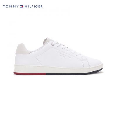 Tommy nam đơn giản và linh hoạt giày da khâu ren đơn giản giày trắng nhỏ FM0FM03726
