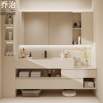 Phong cách hiện đại tối giản phong cách Nhật Bản phiến đá gió một chậu tủ phòng tắm kết hợp chậu rửa tay phòng tắm chậu rửa tủ