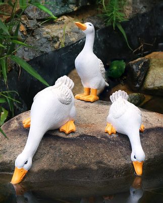 Non bộ sân vườn hồ bơi vịt nhựa đồ trang trí sân vườn ngoài trời tiểu cảnh vi cảnh nước ao cá tính năng trang trí động vật