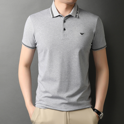 Đồ trang sức sang trọng áo thun nam thương hiệu lớn mùa hè 2022 áo thun polo công sở mới của nam giới áo sơ mi trung niên cotton ngắn tay Triều T
