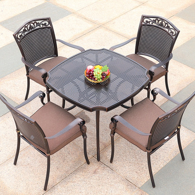 Bàn ghế nhôm đúc ngoài trời kết hợp biệt thự sân vườn sân thượng thư giãn Nội thất Châu Âu ngoài trời ban công bàn ghế chân sắt