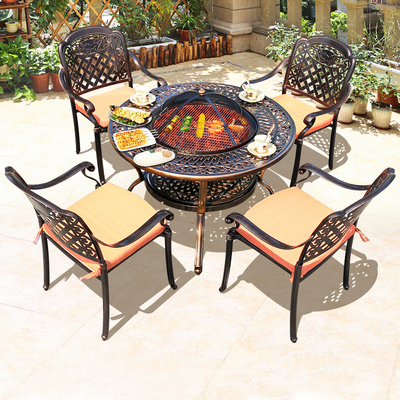 Bàn ghế nhôm đúc ngoài trời sân vườn ngoài trời giải trí bàn ghế sắt rèn ba mảnh kết hợp ngoài trời ban công tiệc nướng