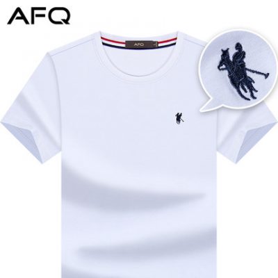 Mùa hè Paul áo thun nam ngắn tay cổ tròn màu huyết dụ màu nửa tay áo sơ mi đáy trung niên áo thun nam