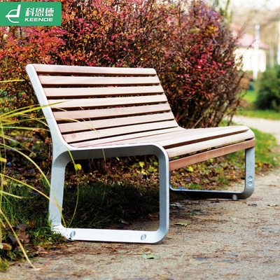 Ghế công viên băng ghế ngoài trời chống ăn mòn tựa lưng gỗ đôi phần còn lại ghế băng ghế cộng đồng vuông ghế thư giãn cảnh quan
