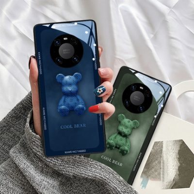 Gấu khói âm thanh nổi phù hợp với vỏ điện thoại di động Huawei Mate40 mate40pro set mate30 new p40 net red pro + green p50 nữ p30 all-inclusive pro bùng nổ mô hình 20x cao cấp mười nam mỏng