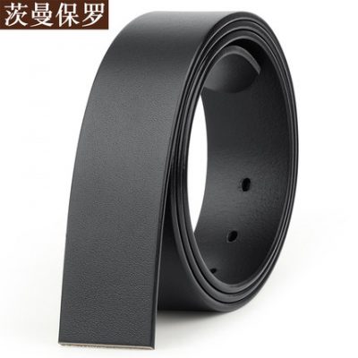 Không đầu thắt lưng nam da không đầu nam khóa kim thắt lưng đầu lớp da bò nguyên chất quần tây thắt lưng đục lỗ khóa trơn