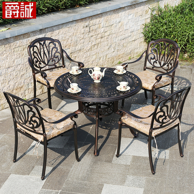 Ngoài trời sân vườn ngoài trời nhôm đúc bàn ghế ngoài trời sân vườn giải trí bàn ghế ban công ba món đồ nội thất nhà