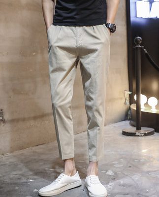 Quần âu nam mùa xuân và mùa hè Phiên bản Hàn Quốc của xu hướng quần mỏng chín điểm của nam giới quần bút chì quần nam quần tây đen