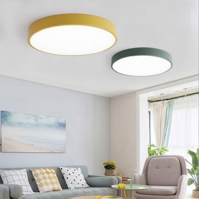 Đèn trần LED thông minh Tmall Genie Đèn chiếu sáng phòng khách hiện đại đơn giản Macaron Phòng trẻ em Đèn chiếu sáng trong nhà Ứng dụng di động Thiết bị có thể điều khiển Điều khiển bằng giọng nói AI Điều khiển bằng giọng nói Đèn chiếu sáng gia đình hình tròn siêu mỏng