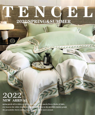 Cao cấp Lenzing Lyocell Tencel Mùa hè Bộ đồ giường thêu bốn mảnh đơn giản thời trang thanh lịch