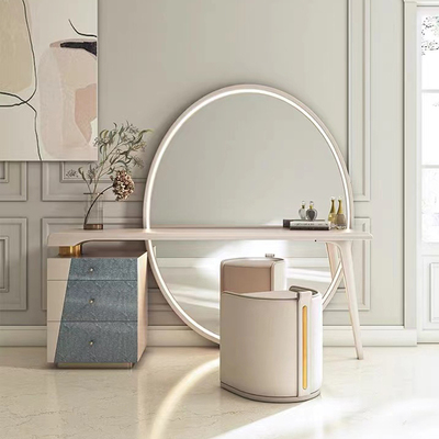 Bàn trang điểm phòng ngủ hiện đại tối giản bàn trang điểm gương soi toàn thân chung cư nhỏ cao cấp bàn trang điểm bằng đá phiến cao cấp