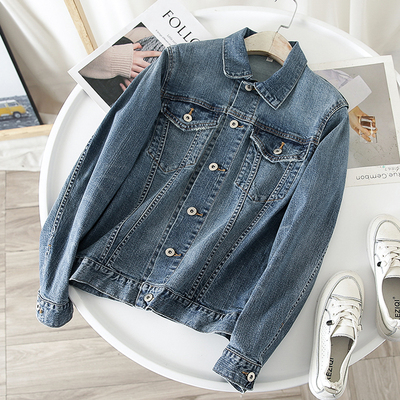 Ve áo của phụ nữ được giặt và đánh bóng màu trắng mỏng Áo khoác denim mỏng mỏng