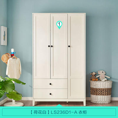 Tủ quần áo trẻ em Lin's Wood Nordic phòng ngủ gia đình tủ đựng đồ lưu trữ tủ quần áo gỗ chân rắn LS236