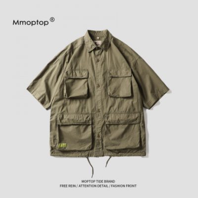 MMOPTOP mùa hè mỏng Nhật Bản cổ điển áo sơ mi ngắn tay nam thủy triều thương hiệu áo sơ mi cotton rộng rãi của nam giới giản dị