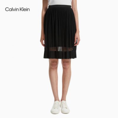 CK Jeans Nữ Thời trang Dây kéo bên hông LOGO Nhãn dệt Lưới Ren xếp ly J213499