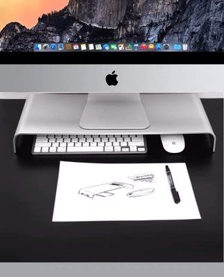 Khung nâng chiều cao màn hình máy tính Apple khung nâng hai lớp hợp kim nhôm máy tính xách tay kim loại để bàn đế lưu trữ bảo vệ cổ màn hình máy tính để bàn Giá sáng tạo văn phòng lưu trữ bàn phím máy tính