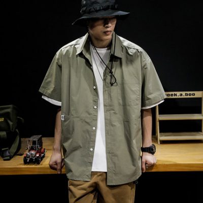 Chất lượng cao xếp chồng lên nhau áo sơ mi ngắn tay nam mùa hè cotton mỏng áo sơ mi nam lỏng triều thương hiệu áo thun nửa tay cỡ lớn