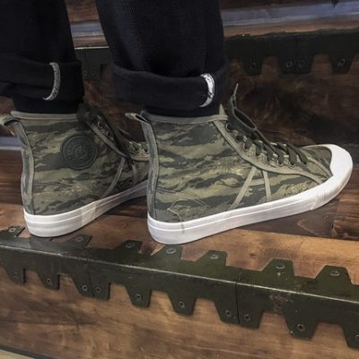 AK của nam giới mùa xuân mới retro ngụy trang giày thể thao cạp thấp quần nam giày thể thao ren-up mũi tròn