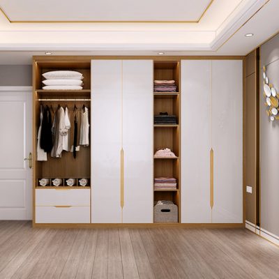 Mag tủ quần áo gỗ rắn tùy chỉnh đơn giản đồ nội thất phòng ngủ kiểu châu Âu không cửa ngăn tủ áo choàng tùy chỉnh