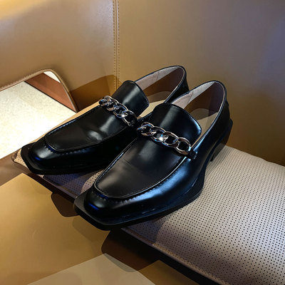 JY nhẹ và trưởng thành của nam giới giày da khóa tinh tế 2022 giày nam công sở giản dị xu hướng nam giới màu đen mùa xuân và mùa thu