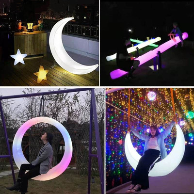 LED lưới xích đu màu đỏ ánh sáng mặt trăng bập bênh năng lượng mặt trời ngoài trời trẻ em đám cưới cảnh quan cảnh quan giải trí thiết bị chiếu sáng