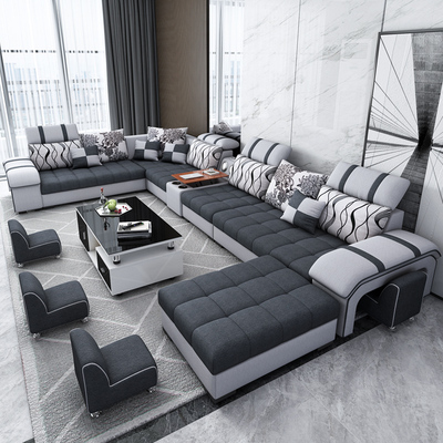 Sofa vải công nghệ nano dùng một lần sofa đơn giản phòng khách hiện đại kích thước sofa chung cư kết hợp đồ nội thất