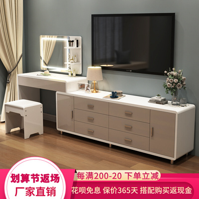 Tủ quần áo màu đỏ ròng phòng ngủ tủ quần áo hiện đại tối giản bàn máy tính tủ lớn lưu trữ tủ một ngăn tủ tủ TV
