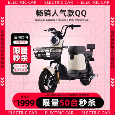 Xin chào Bangtu QQ xe điện người lớn pin tiêu chuẩn quốc gia mới xe ô tô nữ pin lithium nam xe đạp điện 48v xe điện