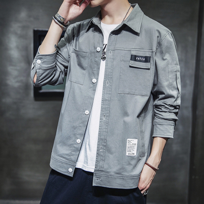Shawn Yue áo sơ mi áo khoác của nam giới phong cách quân sự Mỹ retro công cụ mùa thu và mùa đông Nhật Bản áo sơ mi công sở giản dị hàng đầu