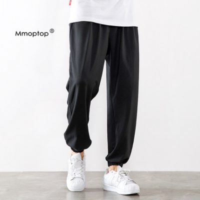 Quần legging thể thao dệt kim giản dị mùa hè 2022 xu hướng quần ống rộng phiên bản Hàn Quốc quần yếm mỏng kết hợp