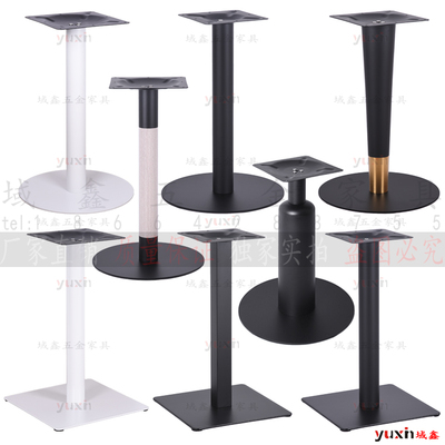 Mờ đen và trắng sơn mài tấm thép tròn tấm vuông ăn uống đàm phán đồ ăn phương tây bàn cà phê bàn ăn bằng sắt rèn kim loại chân bàn ăn giá ba chân